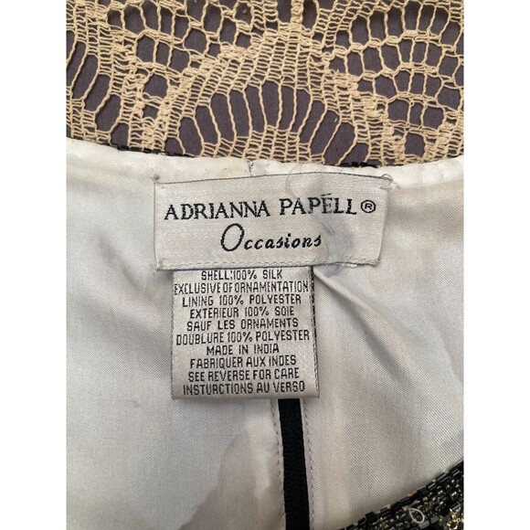 Adrianna Papell Occasions Blouse Vintage 90s Silk Beaded Art Nouveau Size Medium - Picture 4 of 5